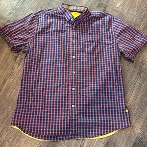 Descendant of Thieves Plaid Pink/blue Button Down Shirt Size Large